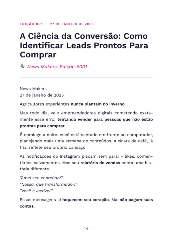 Primeira página de uma edição dentro do volume