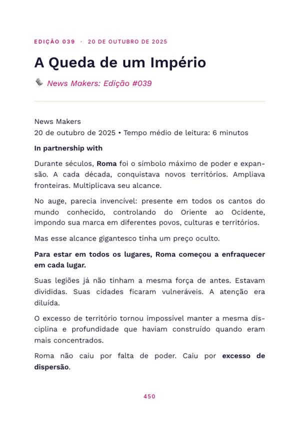 Página 450 do volume: abertura da edição 039, A Queda de um Império
