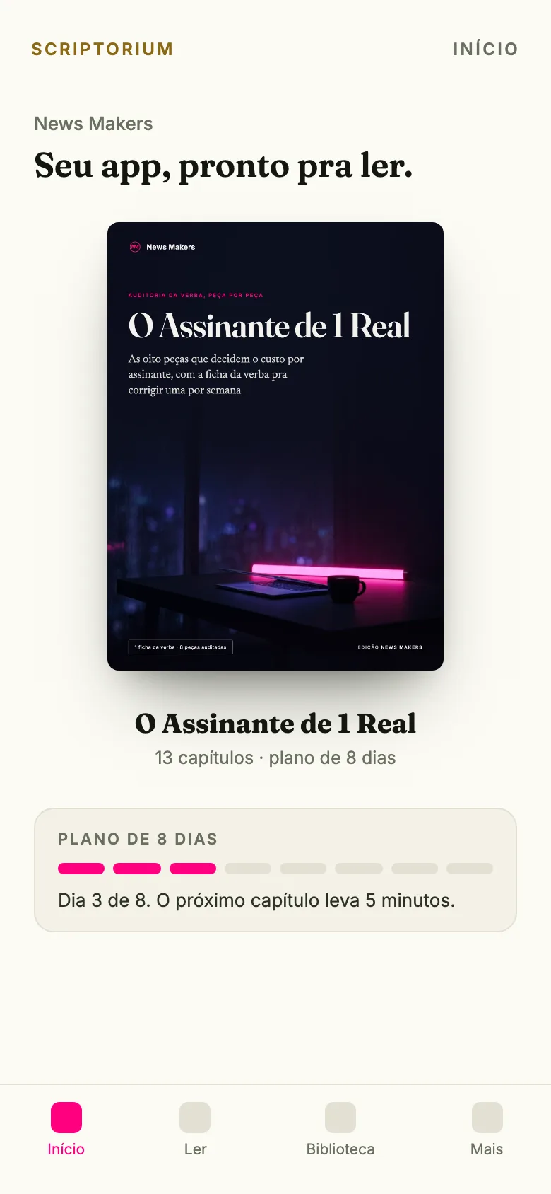 O app O Assinante de 1 Real no celular
