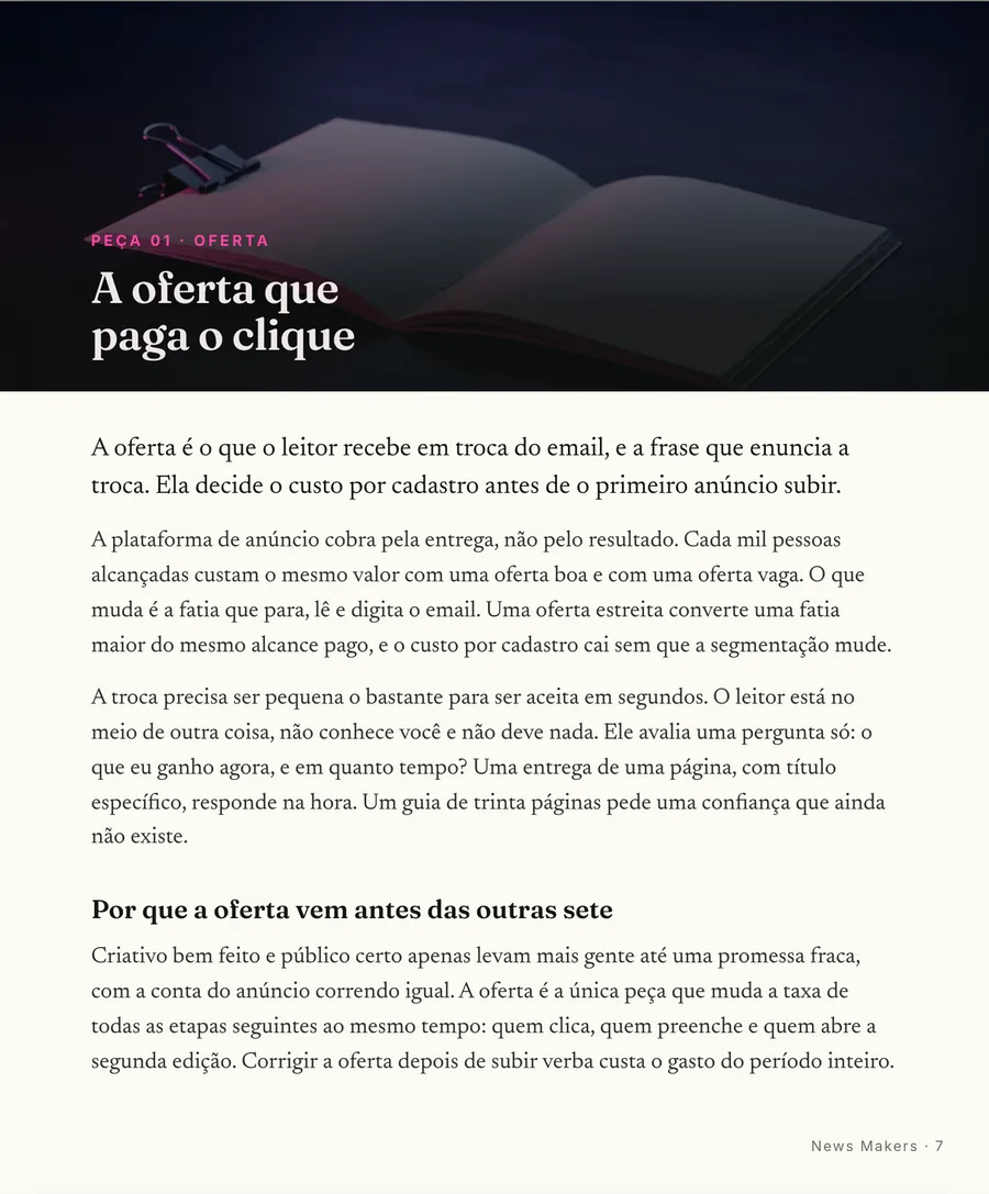 Abertura de peça: Cada peça abre em cena, com a família nomeada no topo